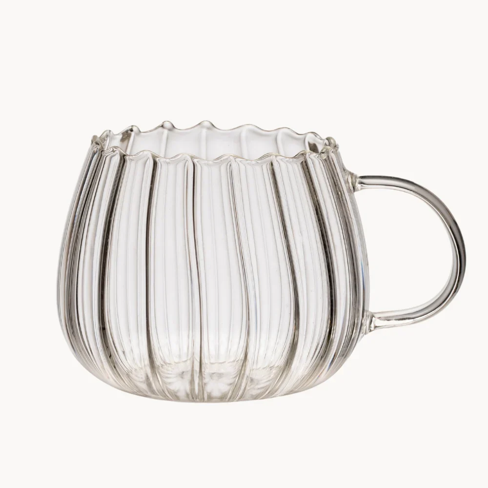 2er Riffle Cup Pumpkin Tasse mit Henkel Borosilikatglas 400ml - Image 3