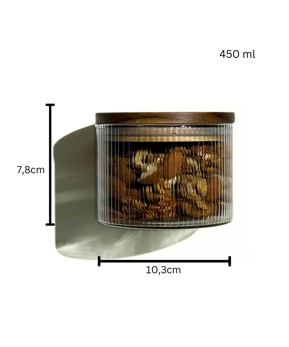 2er Vorratsgläser Stripe Akaziendeckel 450 ml - Image 3