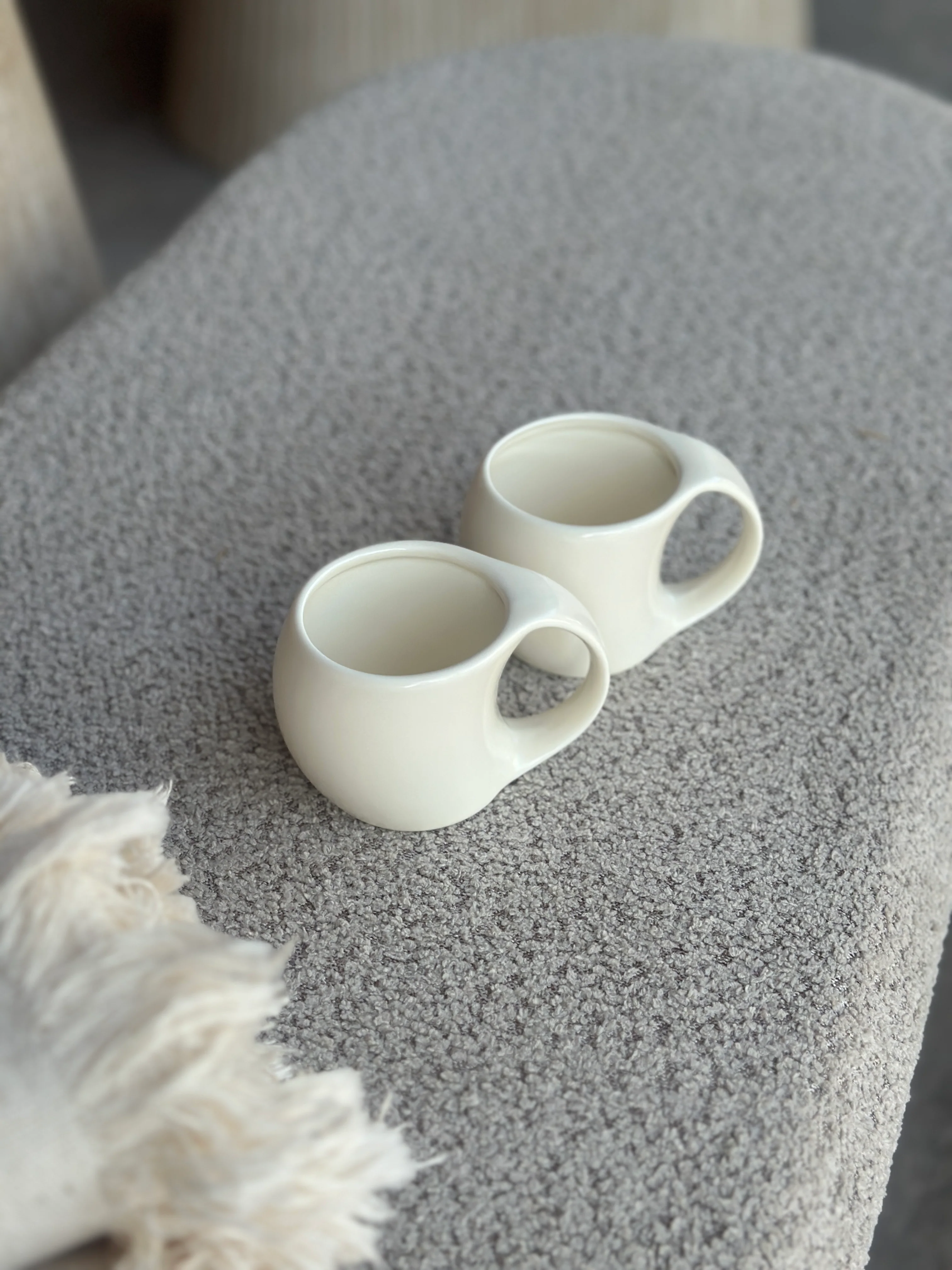Aesthetic 2er Beige Keramik Becher glänzend- 200ml - Image 3