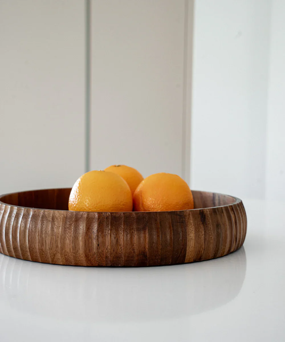 Akazienholz Stripe Tray Tablett 30cm - Image 3