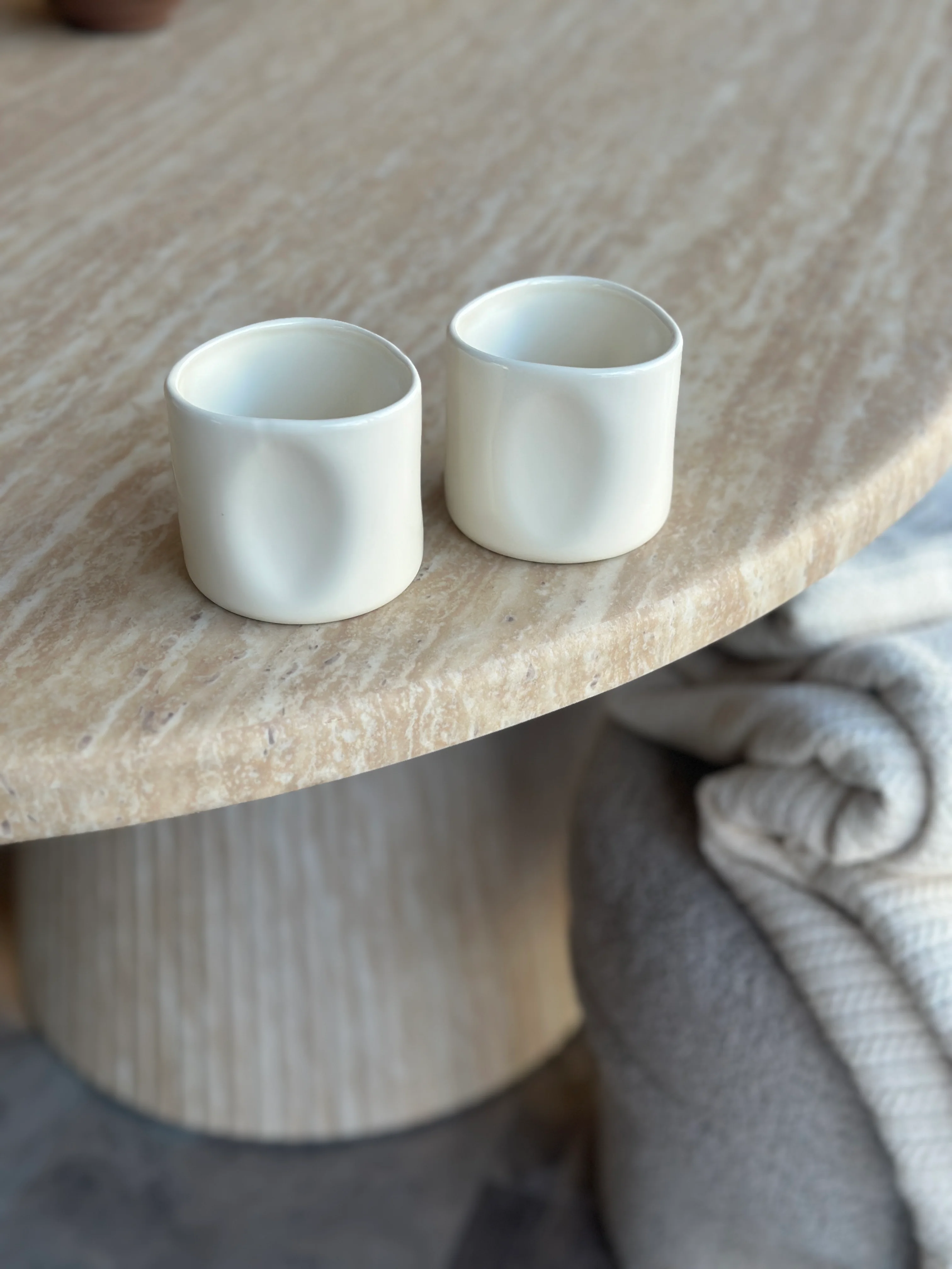 Aluré 2er Beige Keramik Becher glänzend- 250ml - Image 2