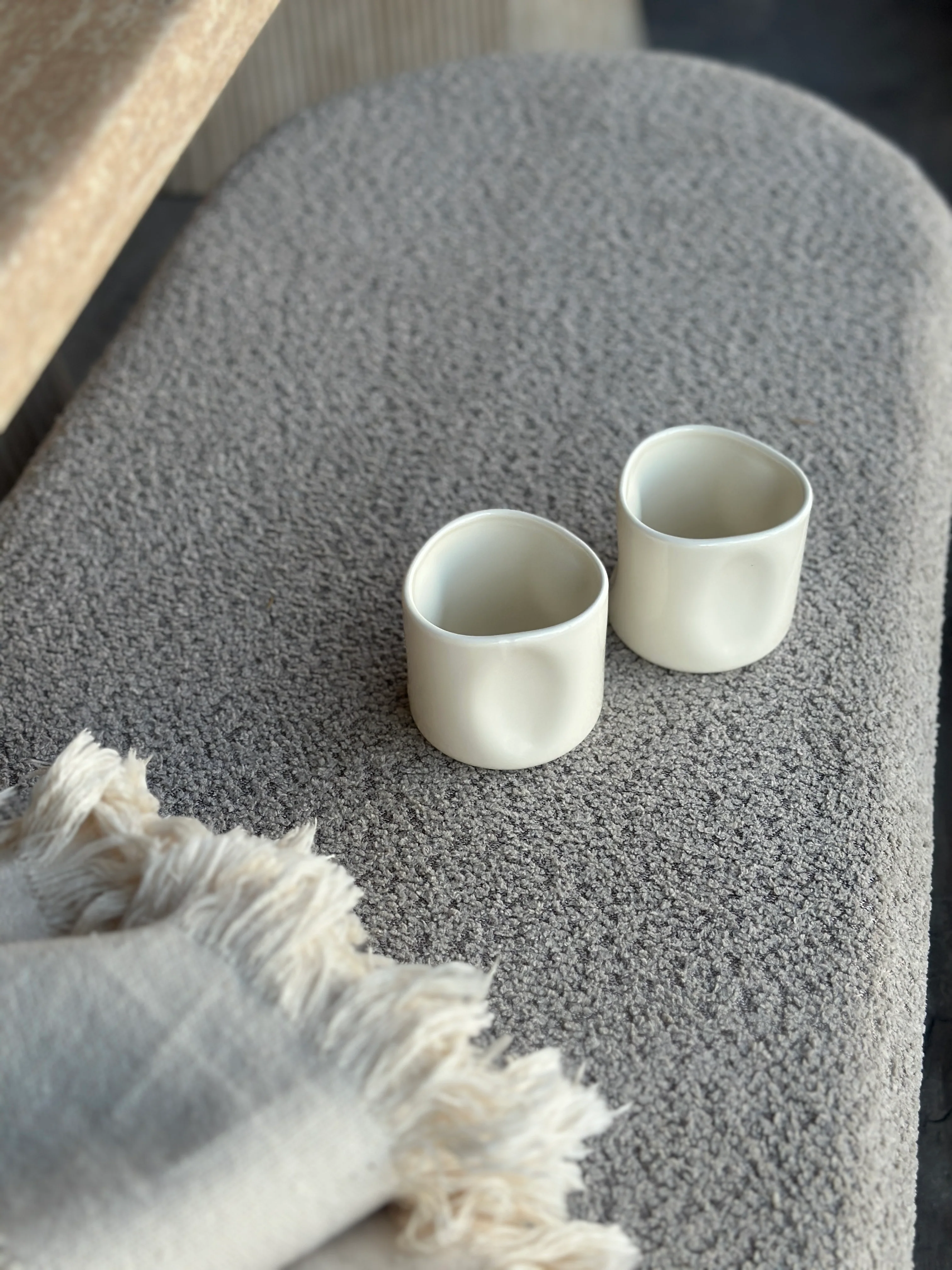 Aluré 2er Beige Keramik Becher glänzend- 250ml - Image 4