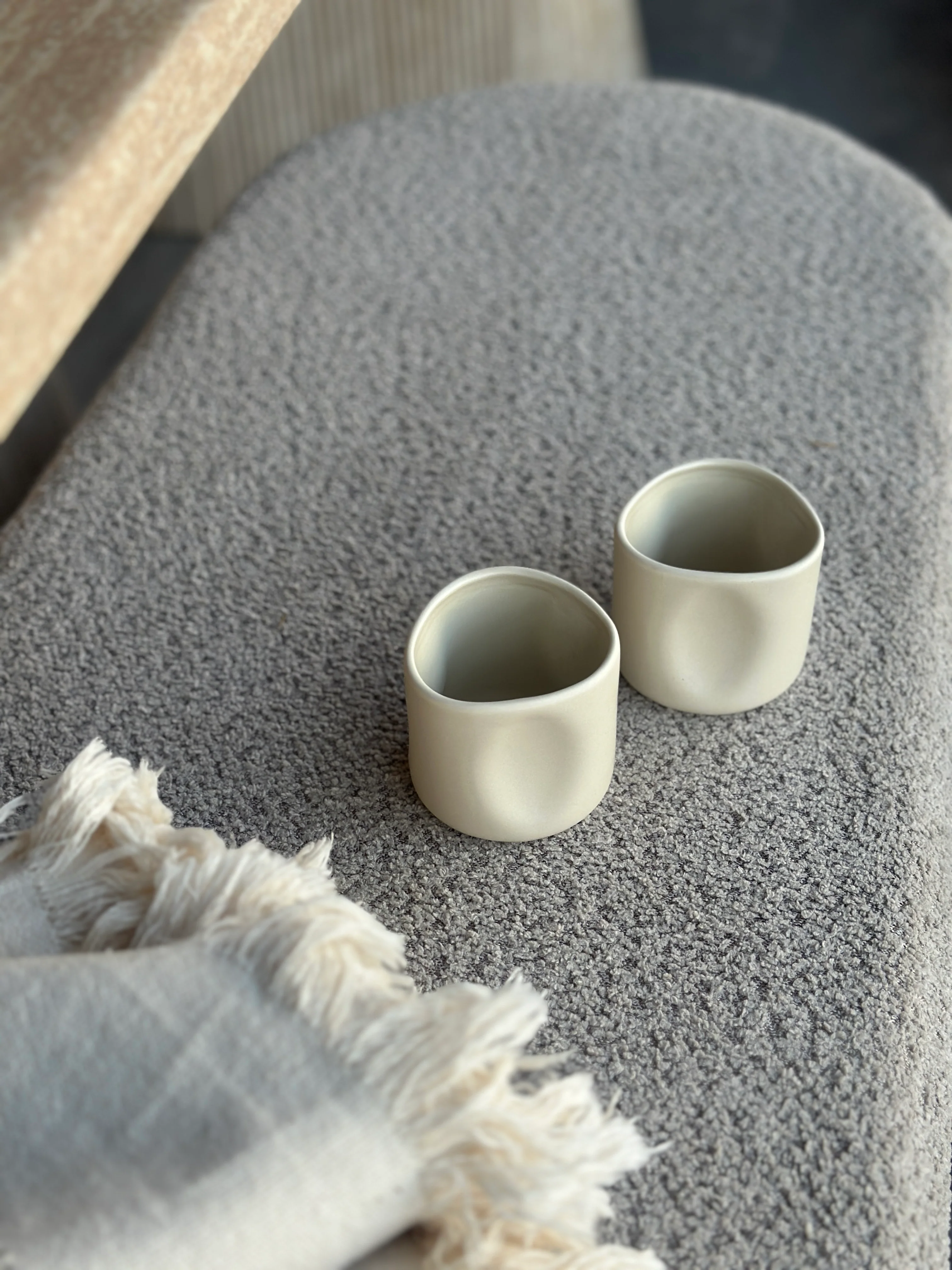 Aluré 2er Beige Keramik Becher Matt- 250ml - Image 2