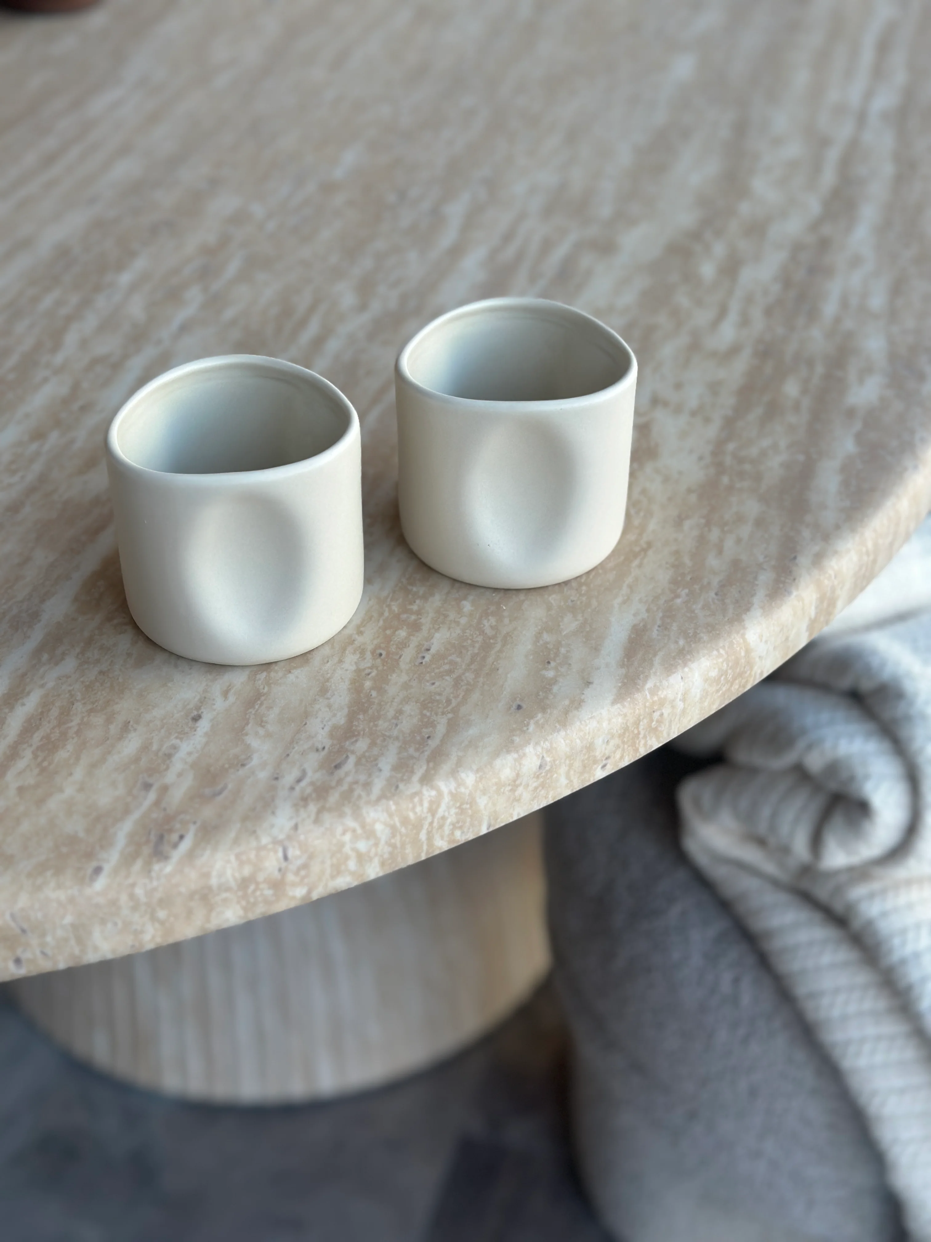 Aluré 2er Beige Keramik Becher Matt- 250ml - Image 3