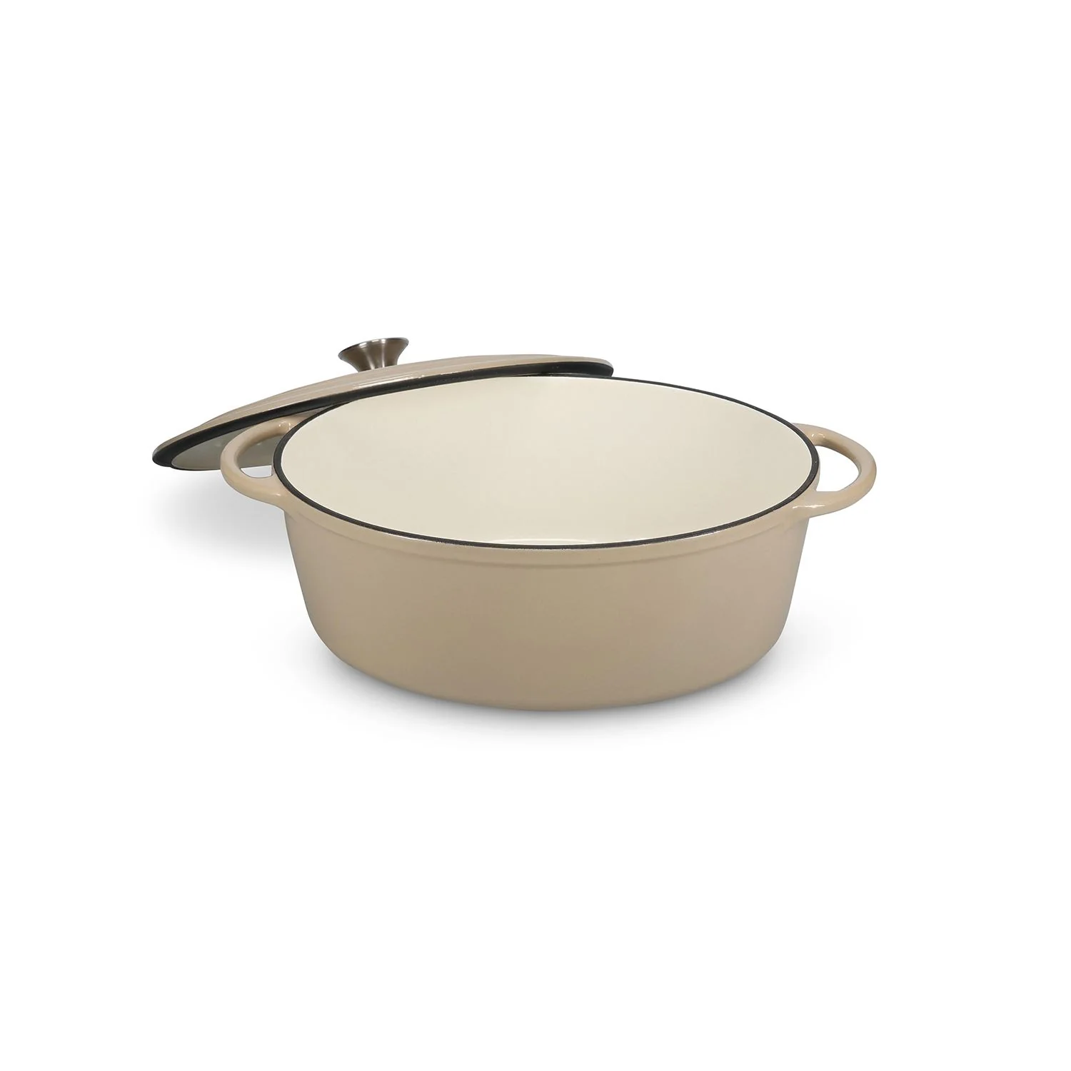 Gusseisen Kochtopf Ferno beige oval 41x26cm - Image 4