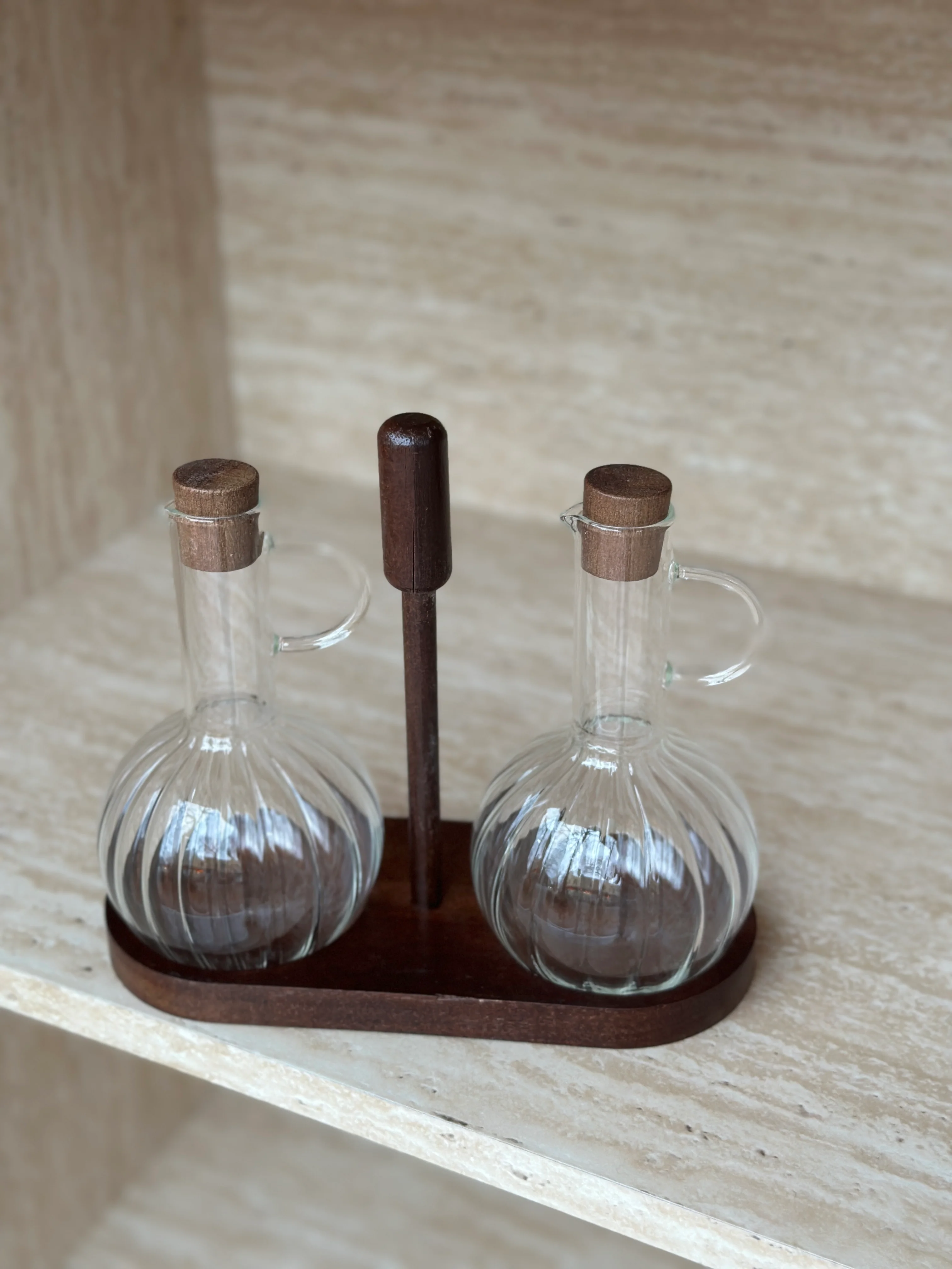 Jam Essig-Öl Flasche Set Holz Relief - Image 3