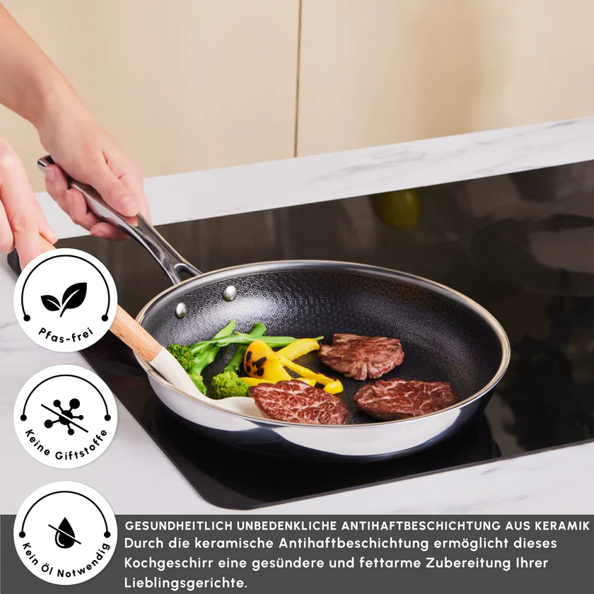 Karaca Ceramica Steel 3Ply Edelstahl-Kochgeschirr-Set - Image 4