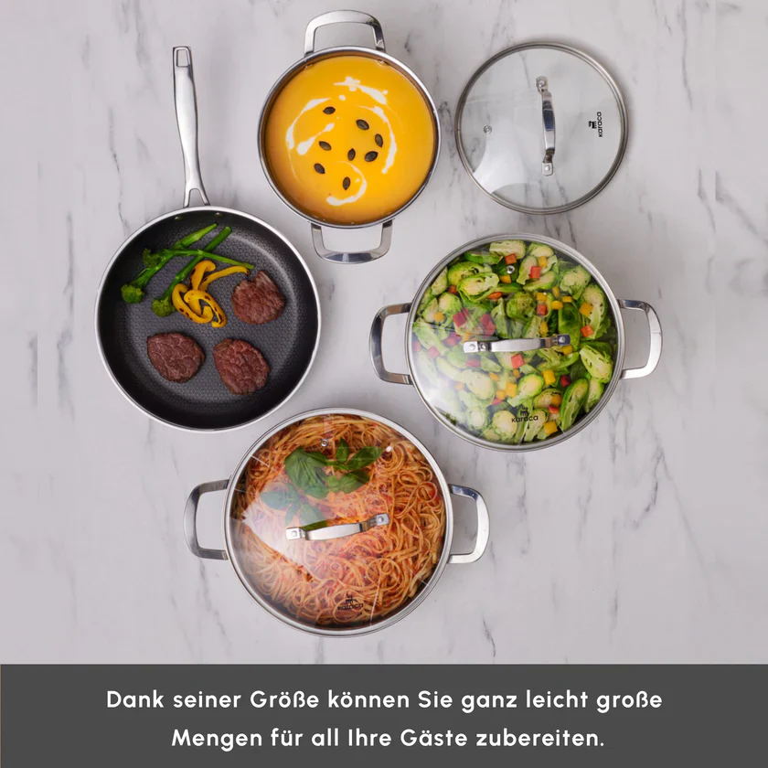 Karaca Ceramica Steel 3Ply Edelstahl-Kochgeschirr-Set - Image 6