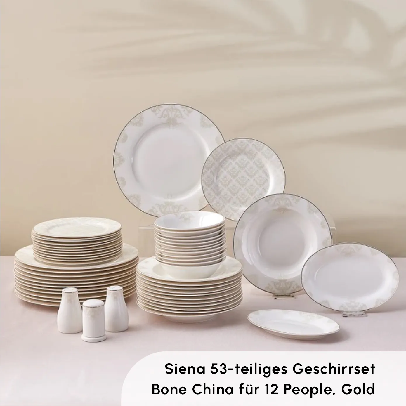 Karaca Elegance Bone Siena 53-Teiliges 12-Personen Geschirrsett Gold - Image 3