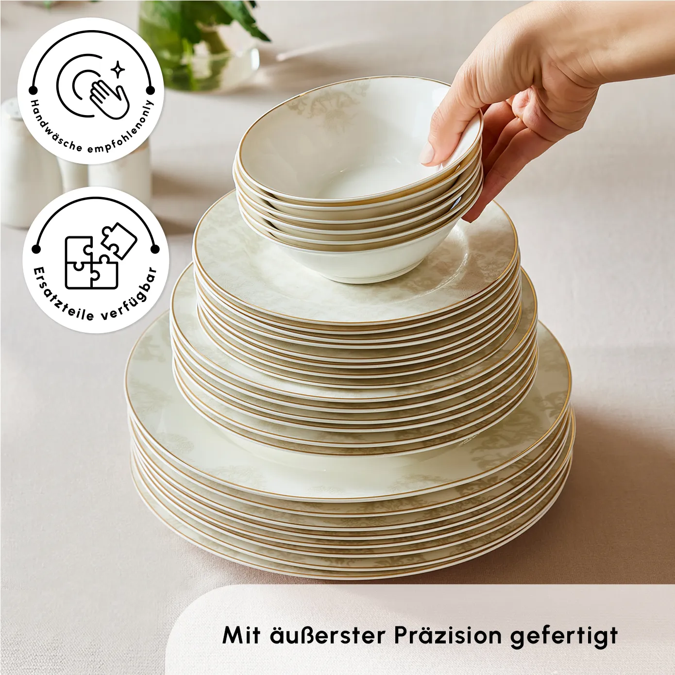 Karaca Elegance Bone Siena 53-Teiliges 12-Personen Geschirrsett Gold - Image 8