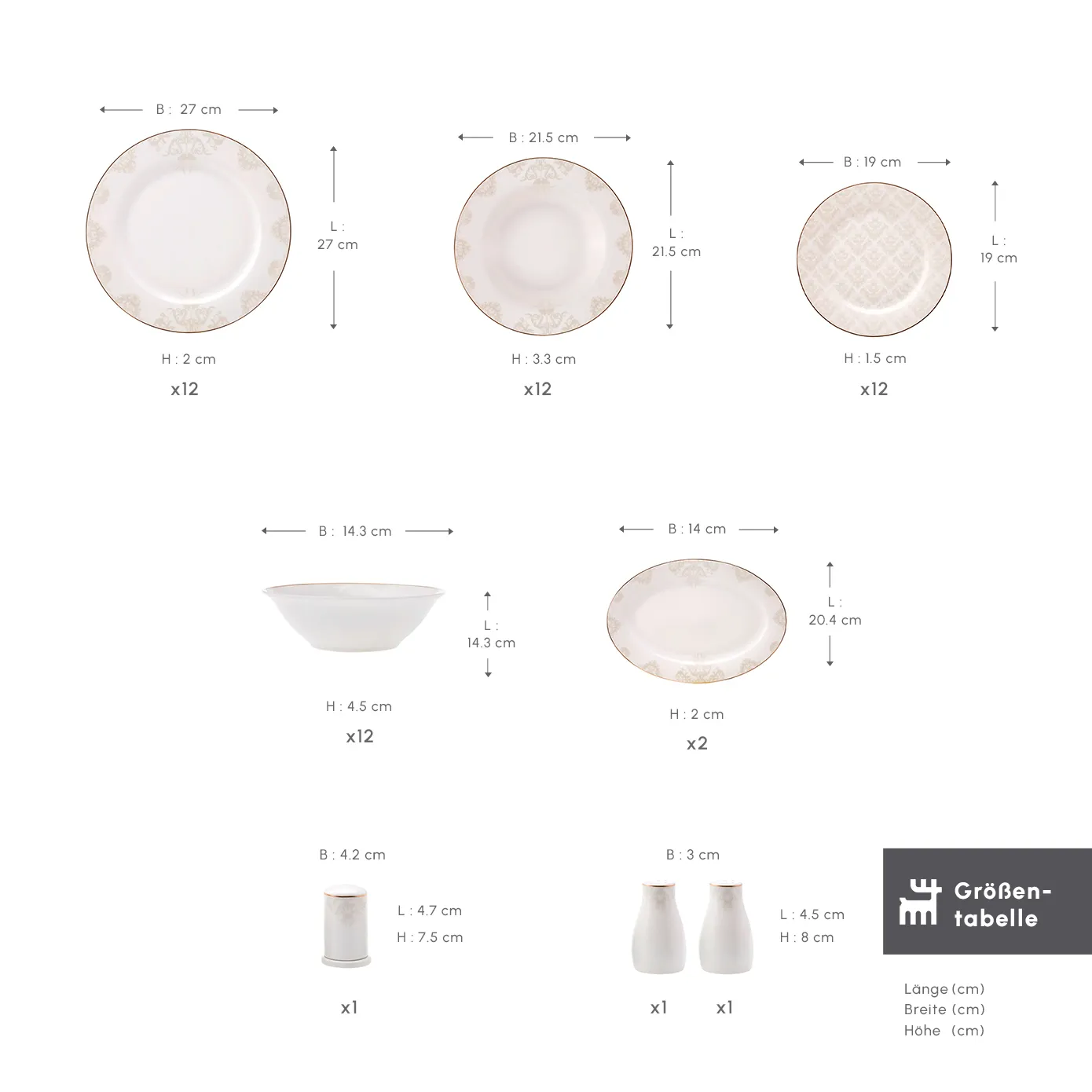 Karaca Elegance Bone Siena 53-Teiliges 12-Personen Geschirrsett Gold - Image 9
