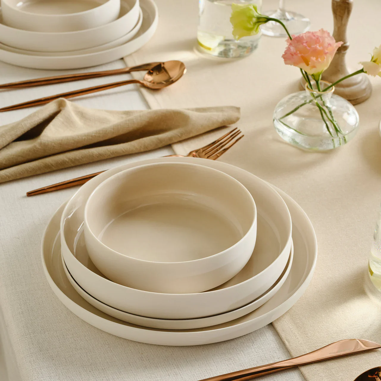 Karaca Finesse Beige Geschirrset 24 teilig Earth Collection - Image 2