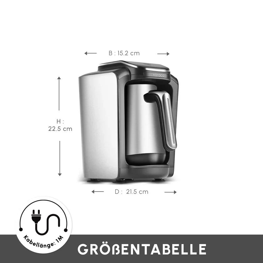 Karaca Hatir Neo Inox Türkischer Kaffeekocher mit Edelstahl-Kanne - Image 3