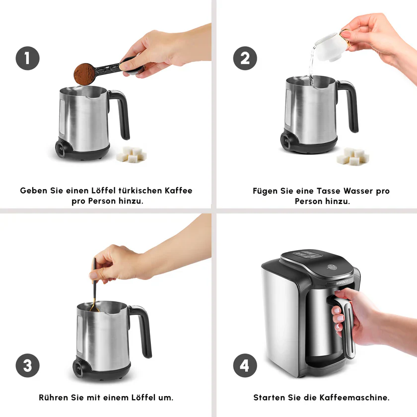 Karaca Hatir Neo Inox Türkischer Kaffeekocher mit Edelstahl-Kanne - Image 6