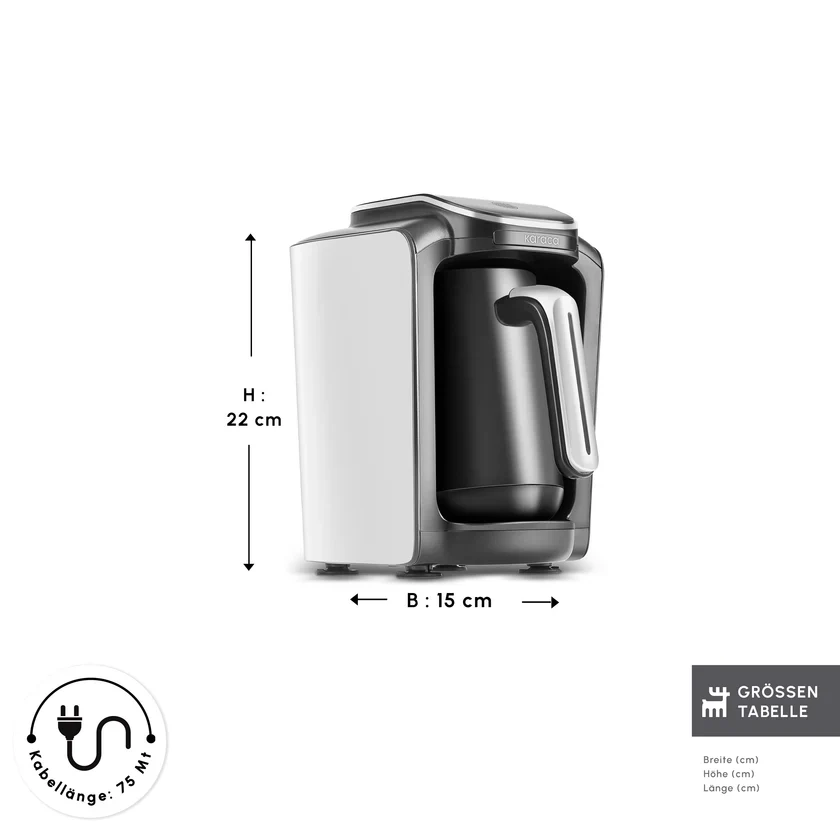 Karaca Hatir Neo Türkische Kaffeemaschine mit Milch – Porcelain White - Image 4