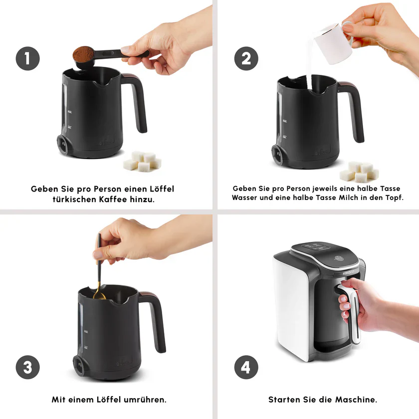 Karaca Hatir Neo Türkische Kaffeemaschine mit Milch – Porcelain White - Image 7