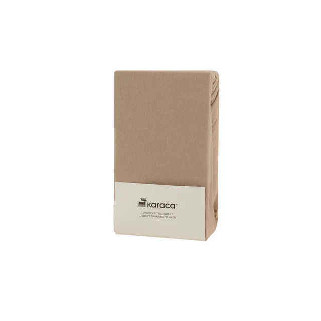 Karaca Home Jersey Spannbettlaken, 180x200+30 cm, Beige - Image 3
