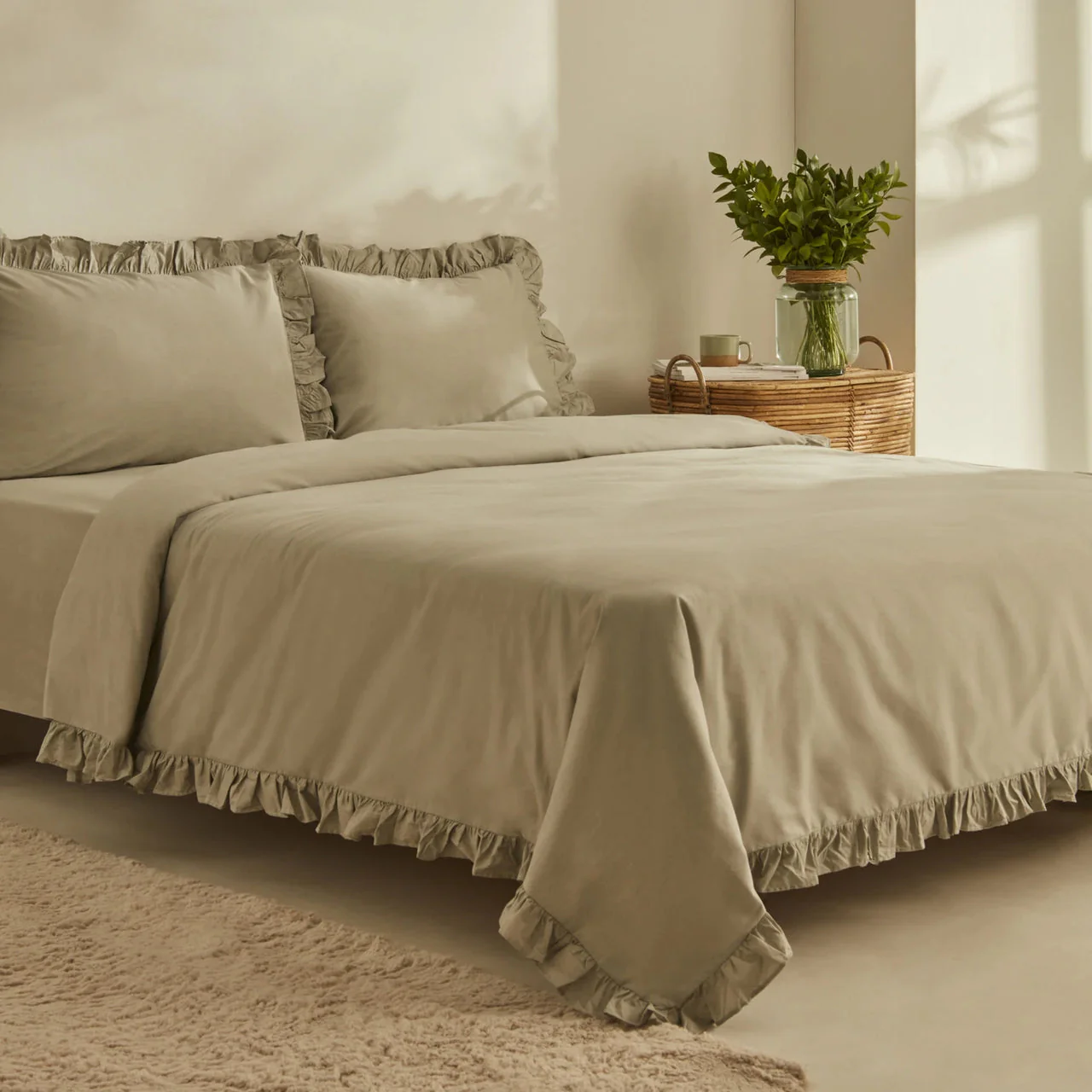 Karaca Home Pure Ruffle Bettwäsche 200x220cm 4tlg. Salbei - Image 3