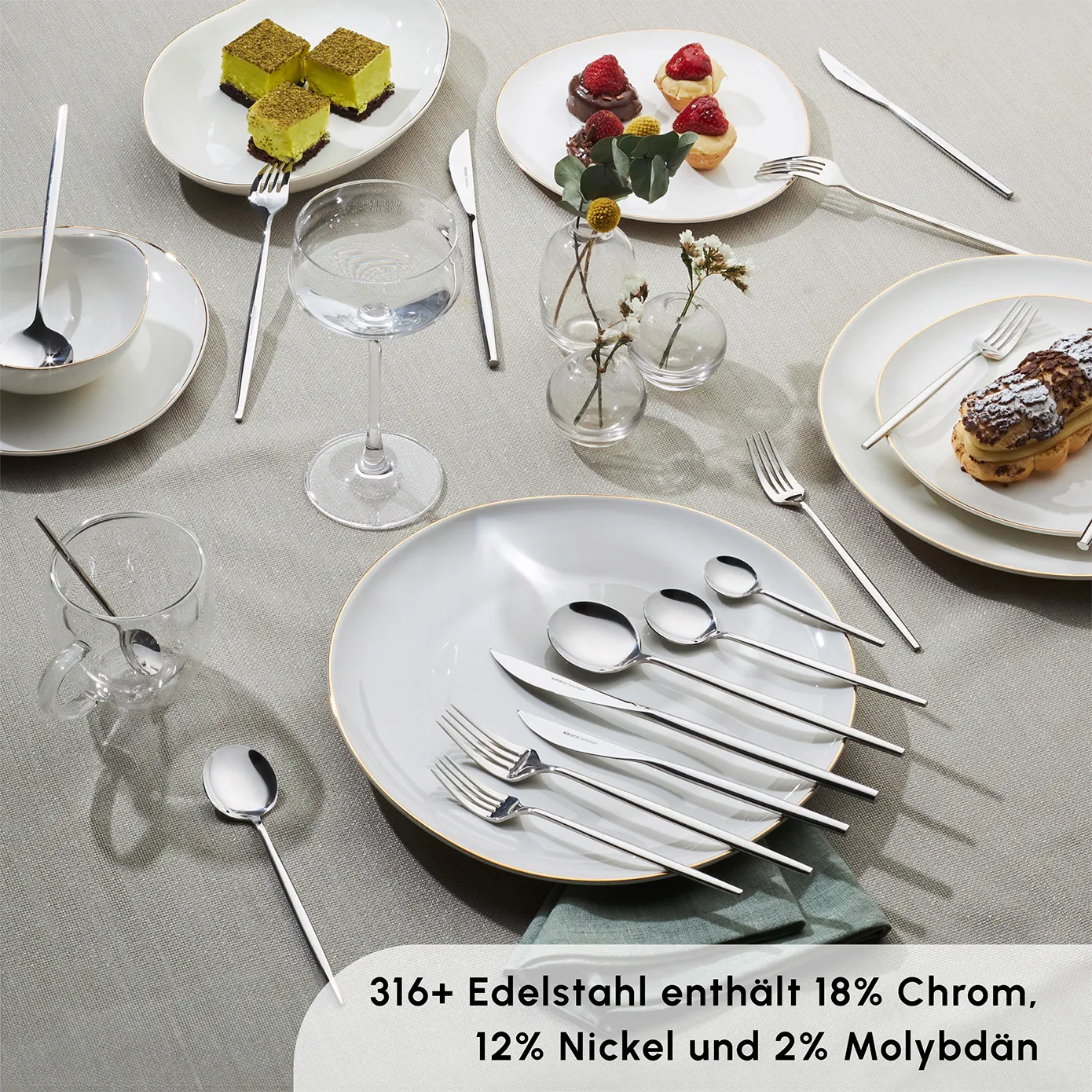 Karaca Mild 84-teilig 316+ Premium Besteckset für 12 Personen - Image 2