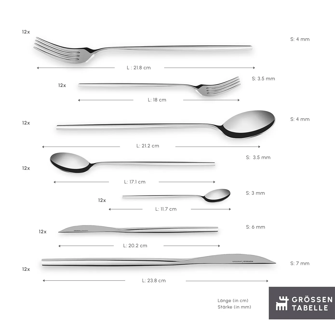 Karaca Mild 84-teilig 316+ Premium Besteckset für 12 Personen - Image 5