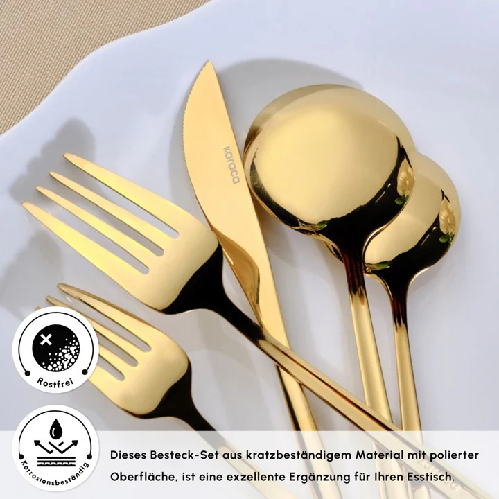 Karaca Orion Shiny Gold Besteck Set 30 teilig glänzend - Image 4