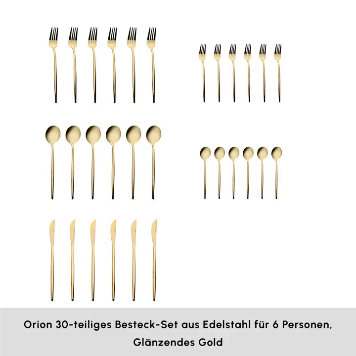 Karaca Orion Shiny Gold Besteck Set 30 teilig glänzend - Image 5