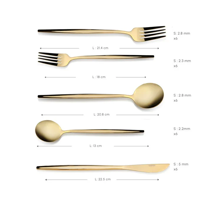 Karaca Orion Shiny Gold Besteck Set 30 teilig glänzend - Image 6