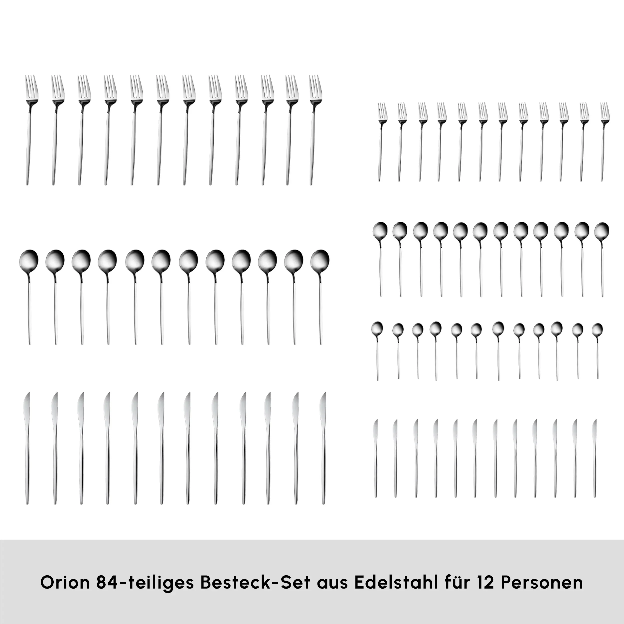 Karaca Orion Platin 12-Personen 84-Teiliges Besteckset - Image 5