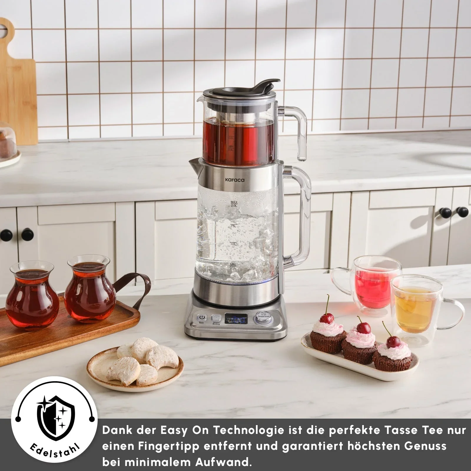 Karaca Refika XL Glas Teekocher Chrom - Image 7