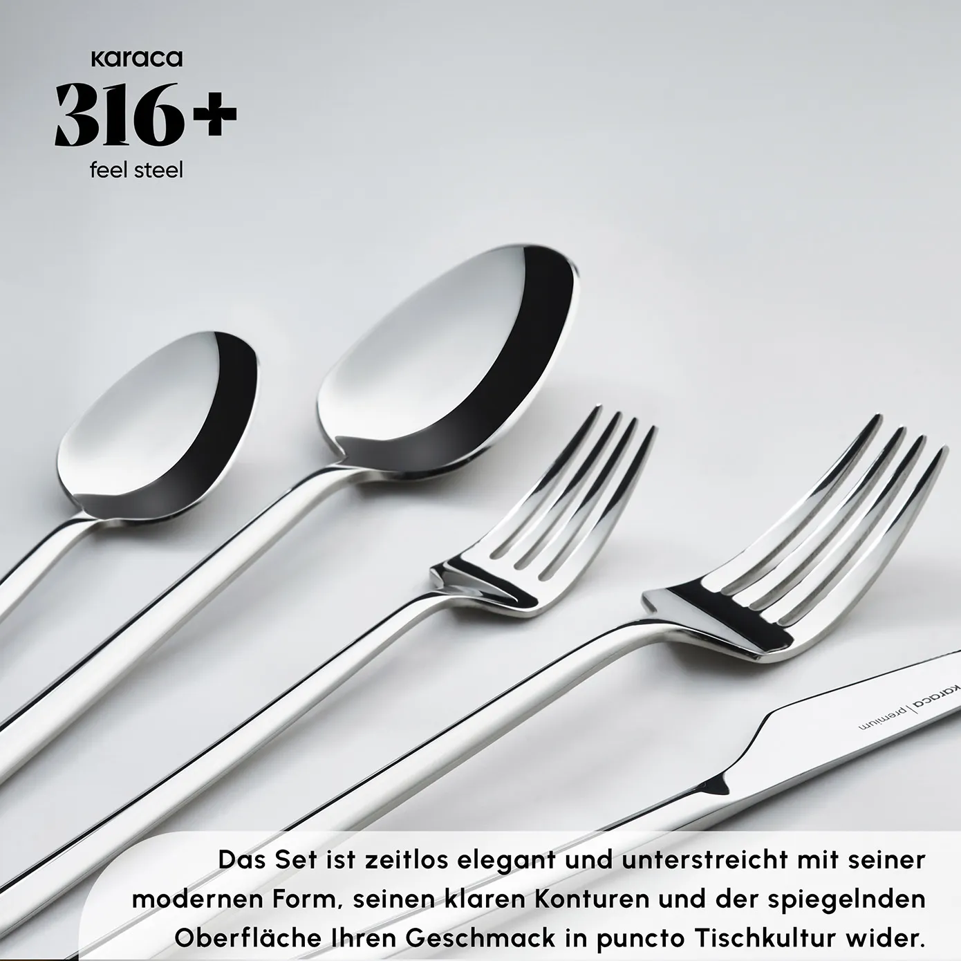 Karaca Stark 84 teilig 12 Personen 316+ Premium-Besteck-Set - Image 4