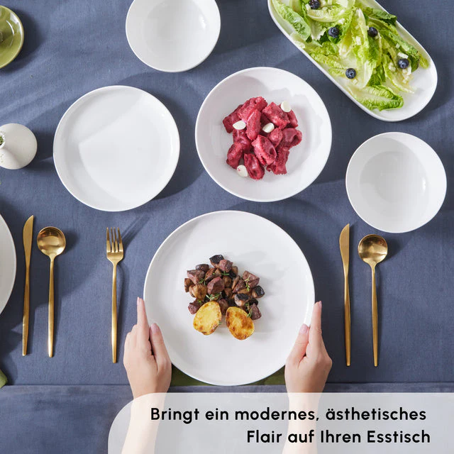 Karaca Streamline Favaro 53-Teiliges 12-Personen Geschirrset Weiß - Image 2