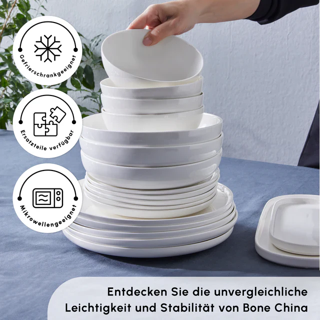 Karaca Streamline Favaro 53-Teiliges 12-Personen Geschirrset Weiß - Image 3