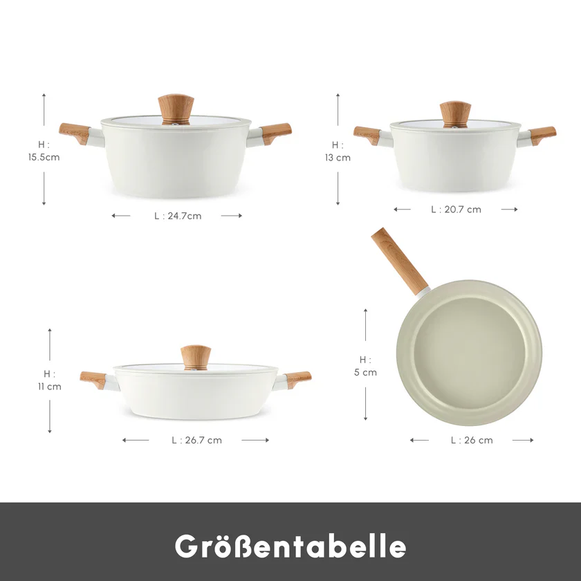 Karaca Swiss Crystal Almond Cream Induktionsfähiges 7-teiliges Töpfe-Set - Image 3