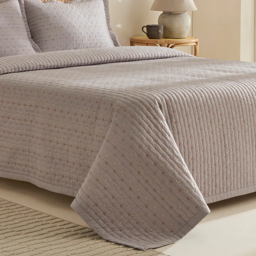 Karaca Margot Bettüberwurf Set Grau 230x240cm + 2(50x70) cm - Image 3