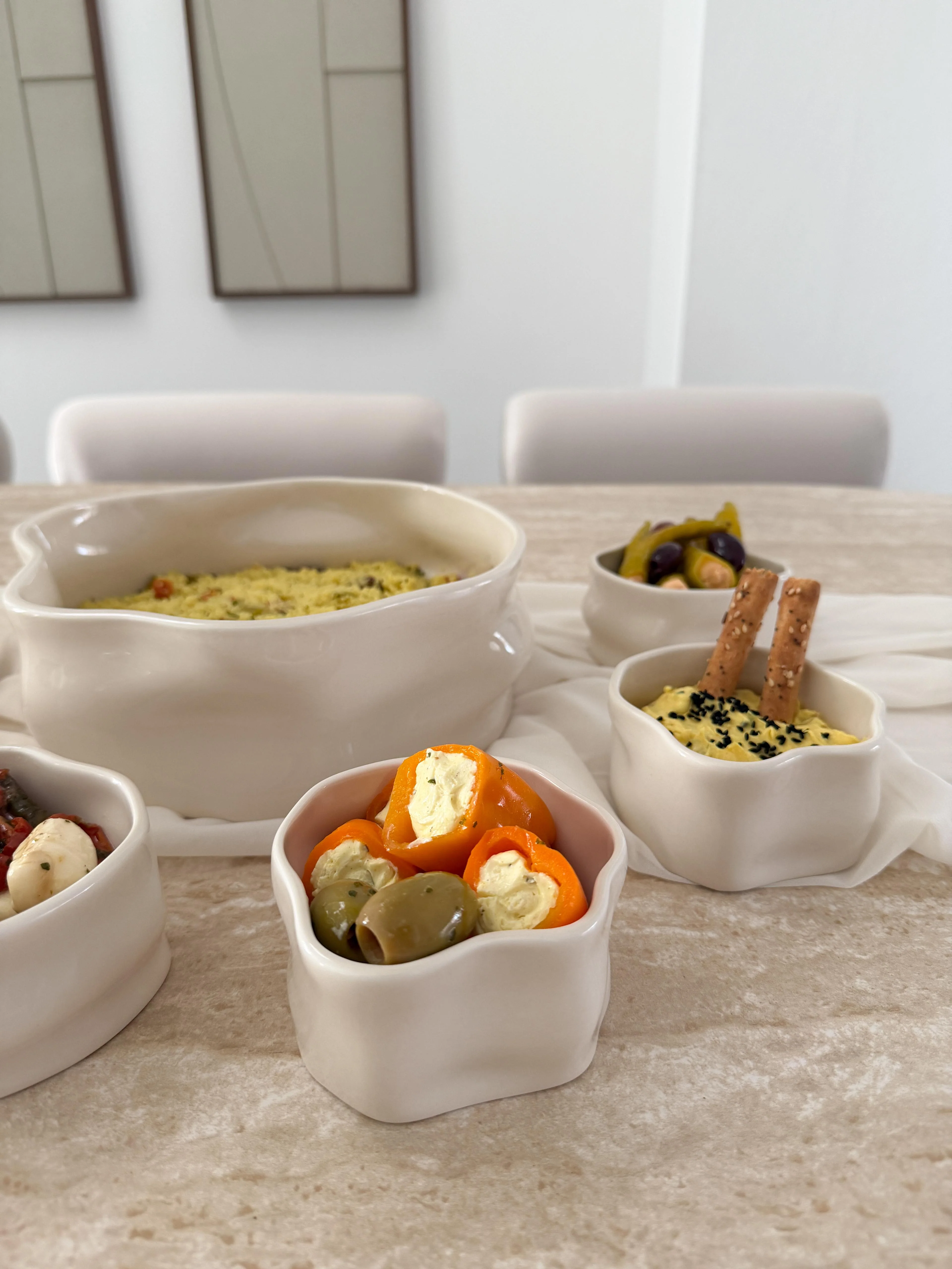 Nordic Beige Salatschüssel -glänzend - Image 3