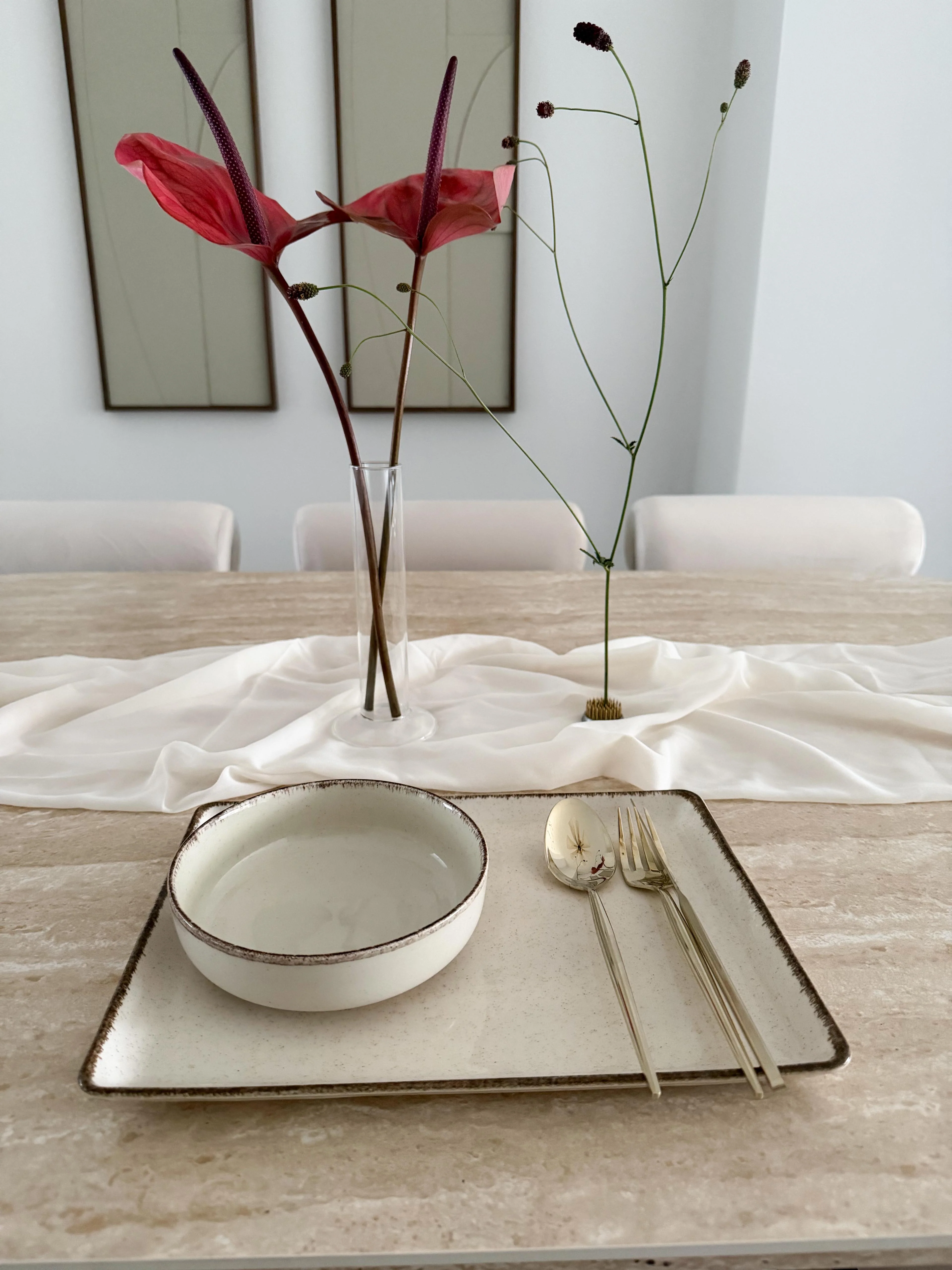 Pure Sand Beige Geschirrset für 6 Personen 12 teilig rechteckig - Image 12