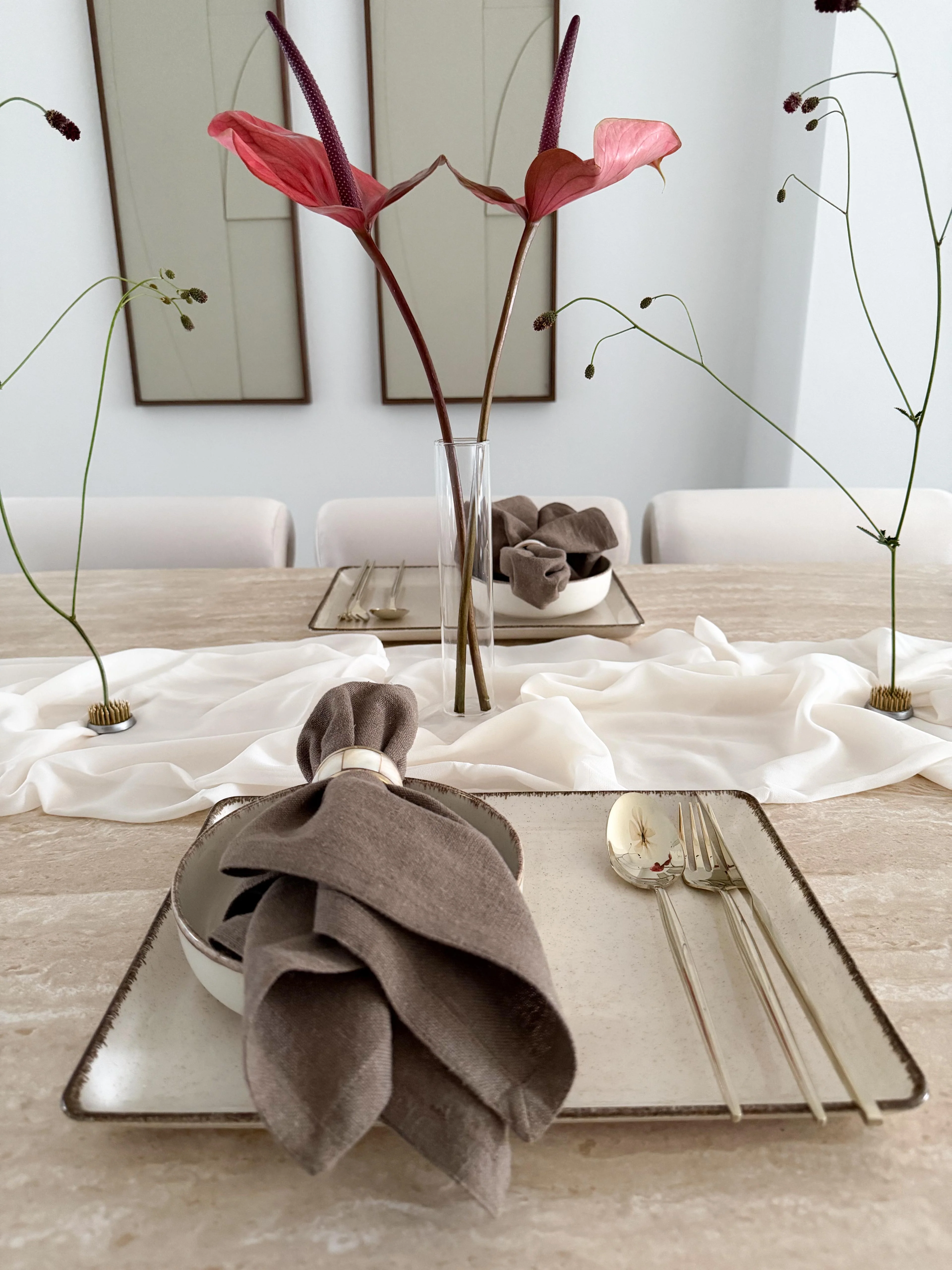 Pure Sand Beige Geschirrset für 6 Personen 12 teilig rechteckig - Image 5