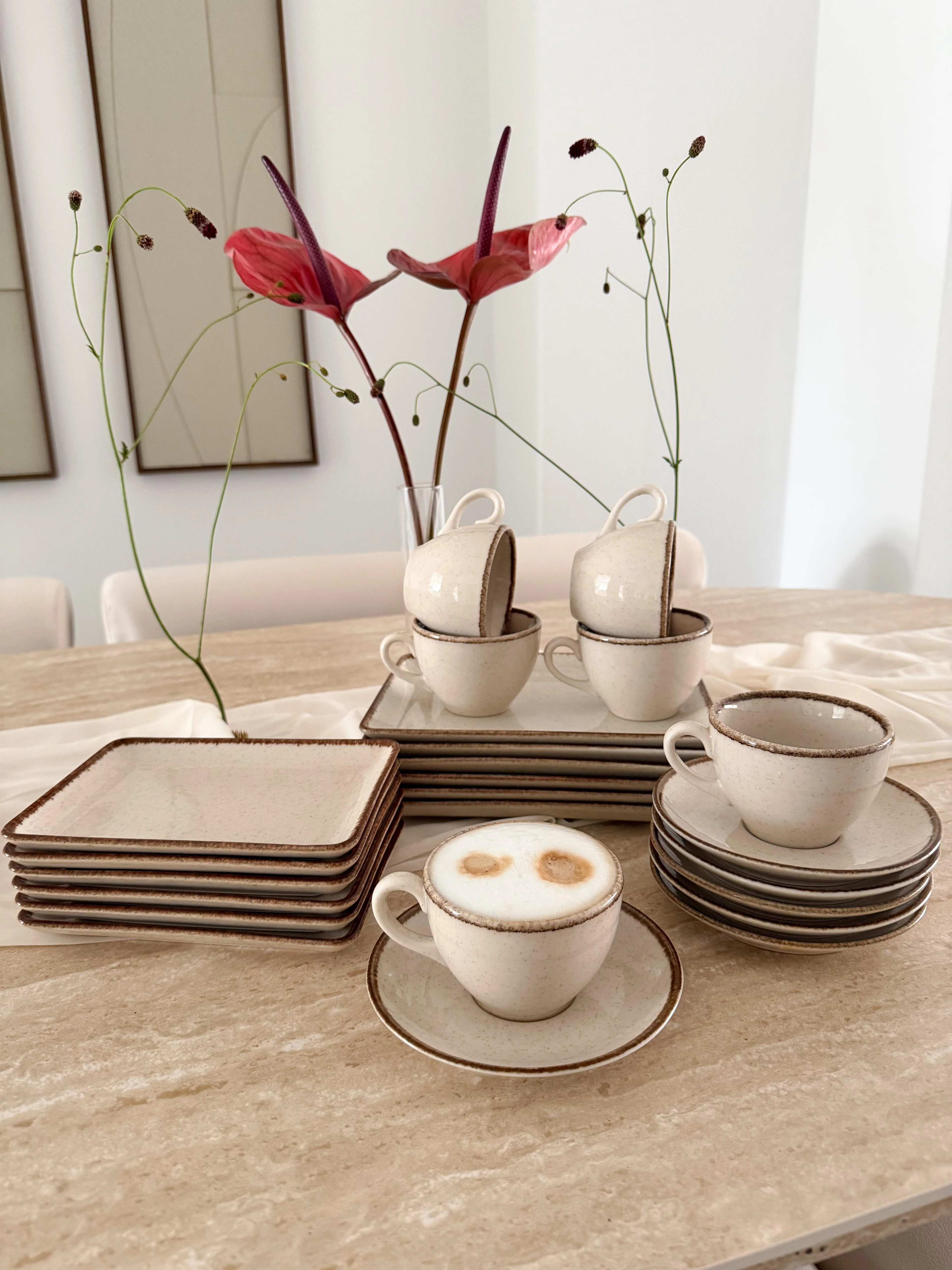 Pure Sand Kaffeetasse mit Unterteller Beige - Image 3