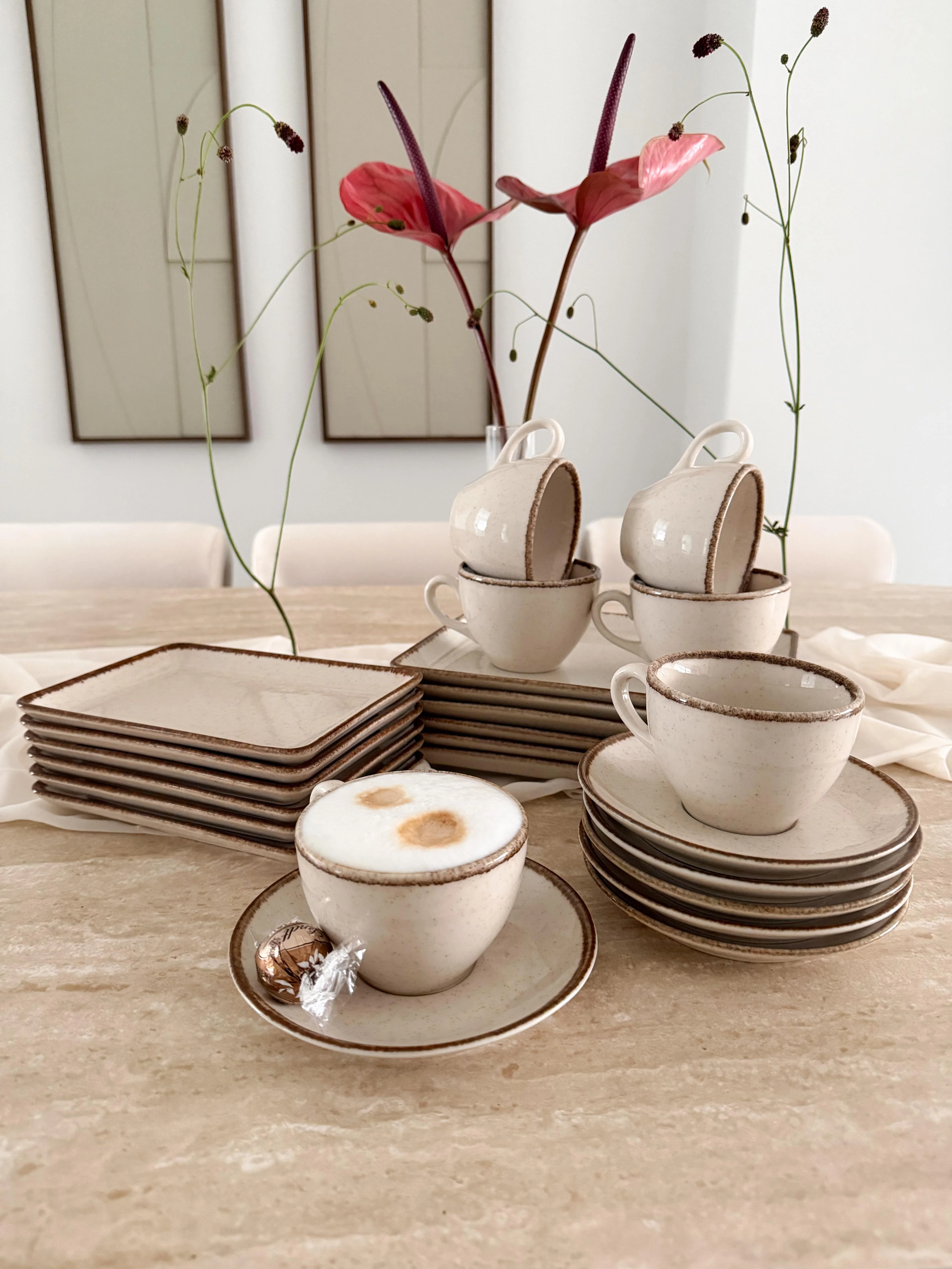 Pure Sand Kaffeetasse mit Unterteller Beige - Image 6