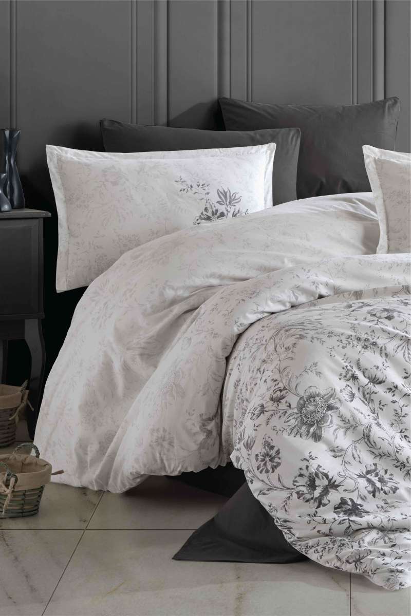 Napa Bettwäsche Set 4 tlg. 100% Baumwolle 200cm x 220cm Anthrazit - Image 2