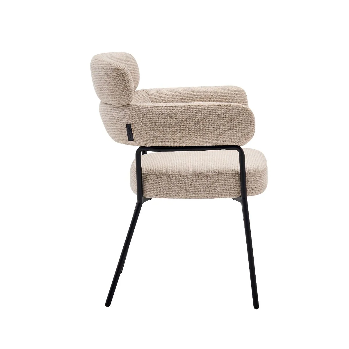 Vivente Arezzo Esszimmerstuhl Schwarz - Creme Stoff - Image 3