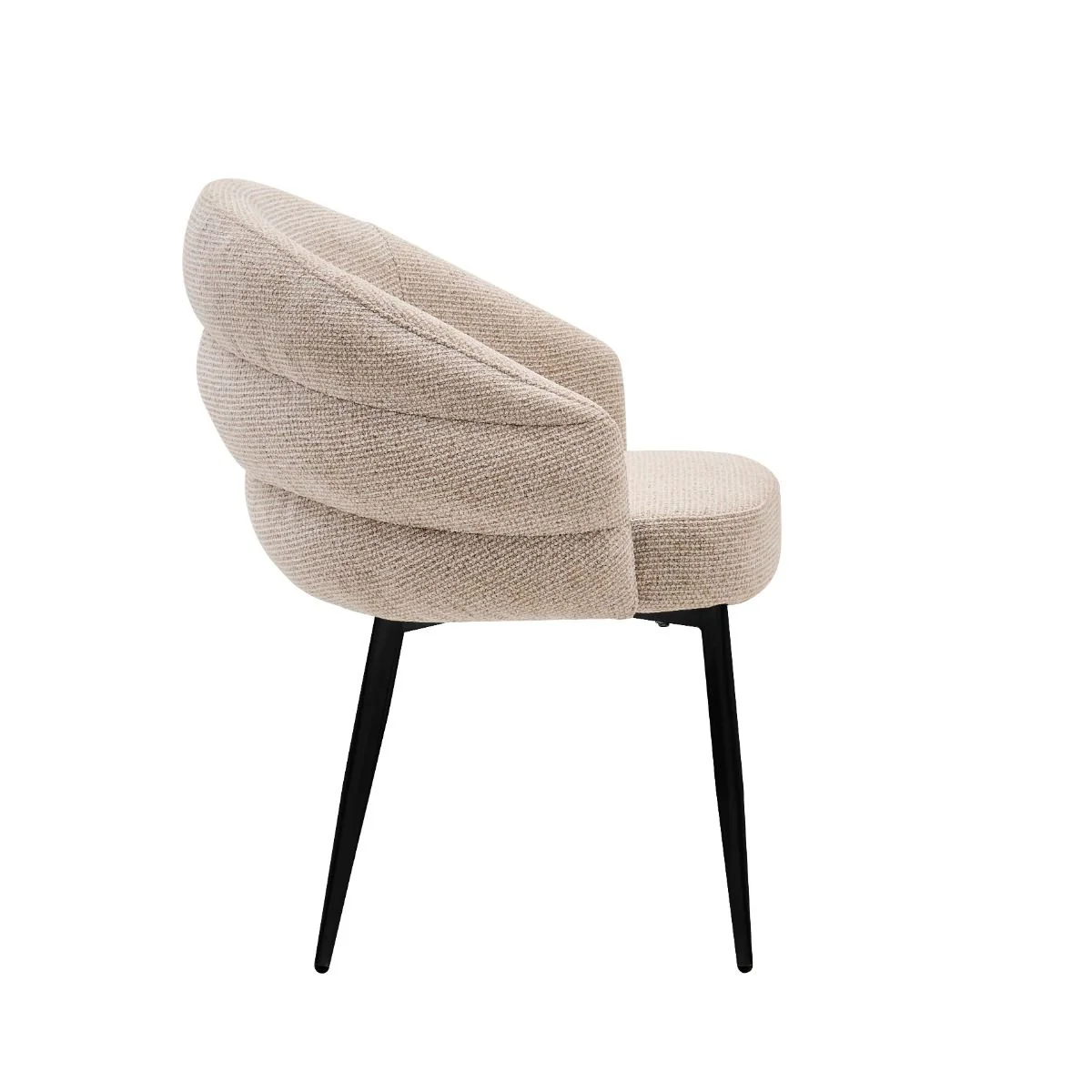 Vivente Ostuni Esszimmerstuhl Schwarz - Creme Stoff - Image 3