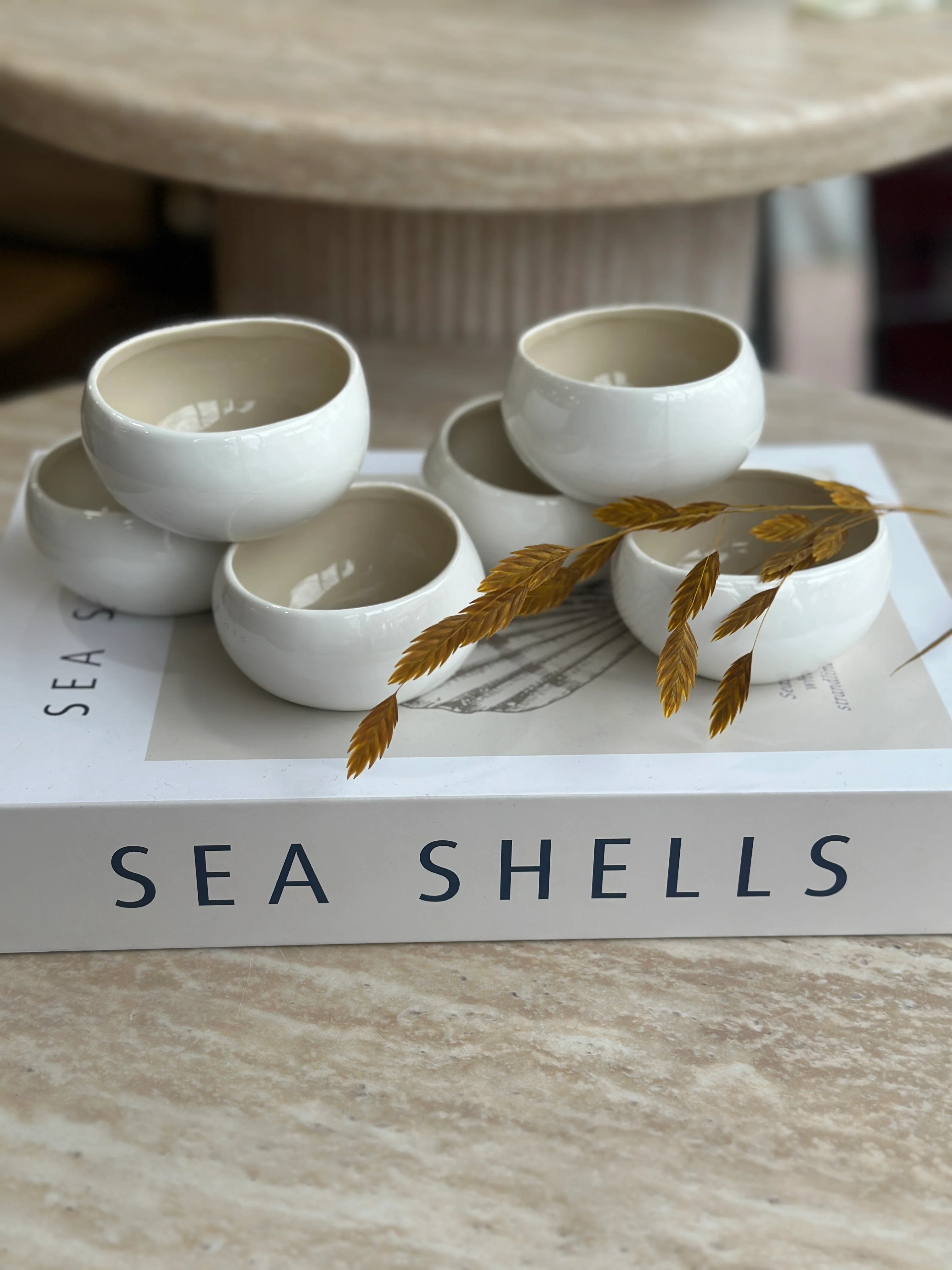 Wave  weiss - beige 6er Dip- Schälchen Set - Image 2
