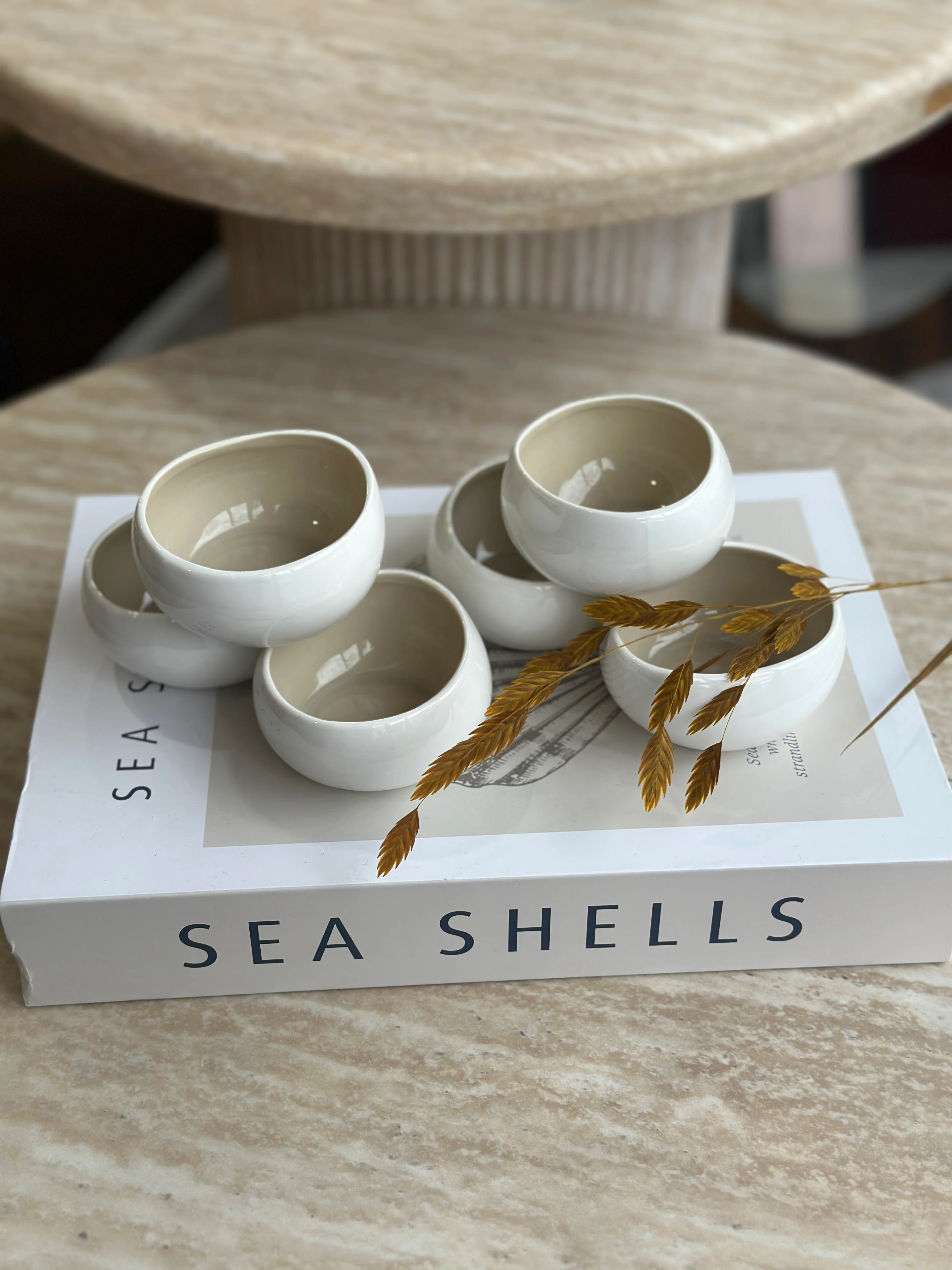 Wave  weiss - beige 6er Dip- Schälchen Set - Image 3