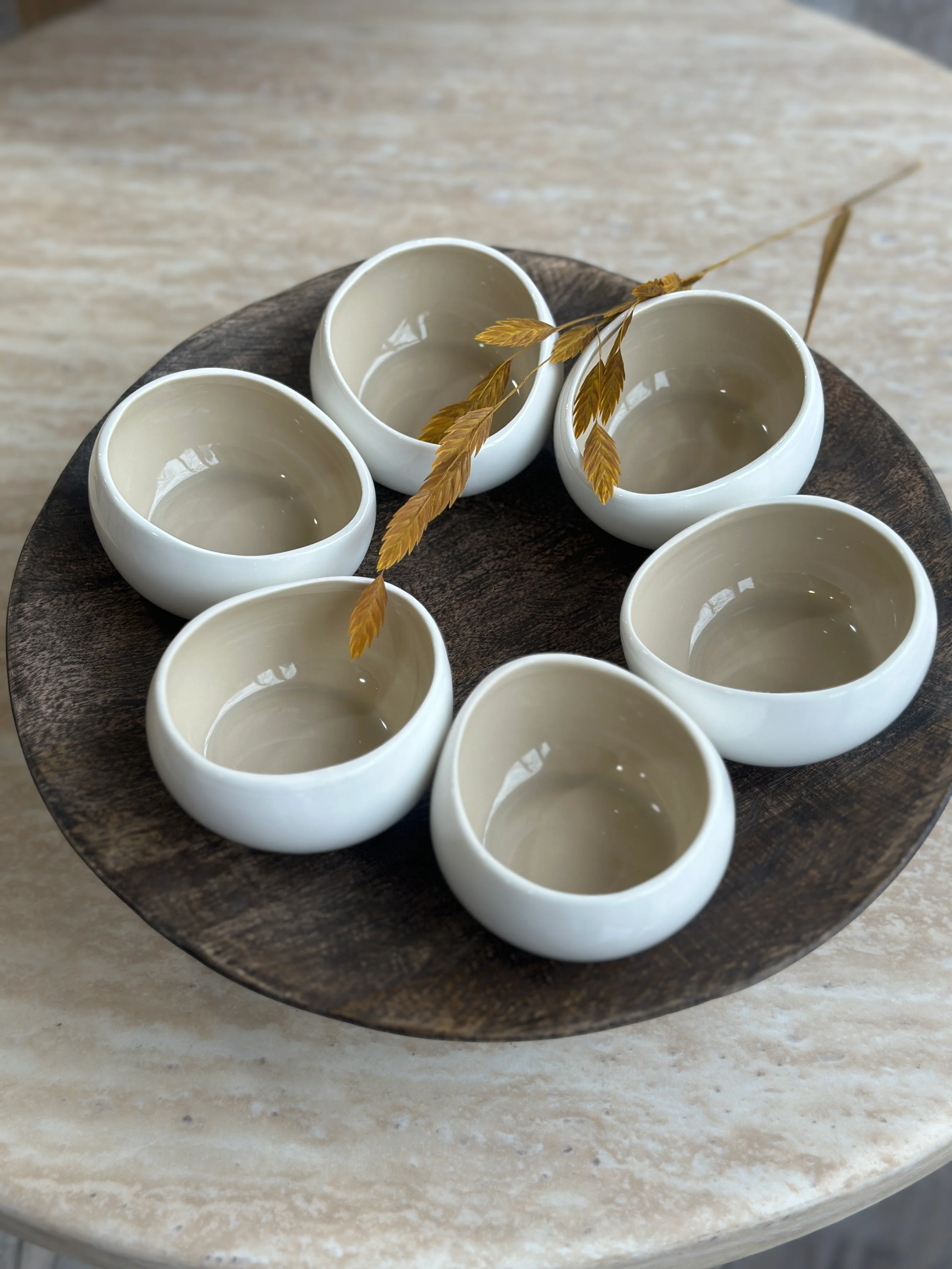 Wave  weiss - beige 6er Dip- Schälchen Set - Image 5