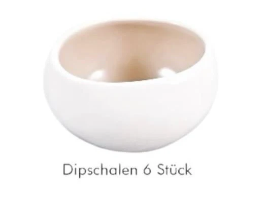 Wave  weiss - beige 6er Dip- Schälchen Set - Image 6