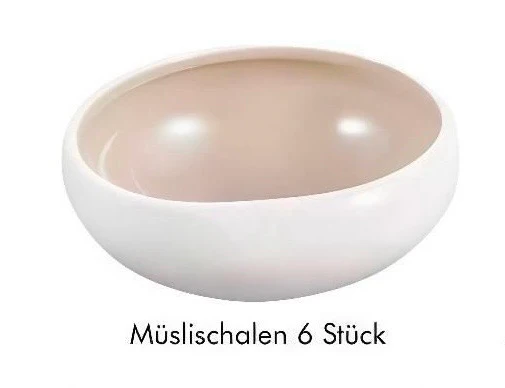Wave  Weiss -Beige - 6er Schälchen Set 12cm - Image 6