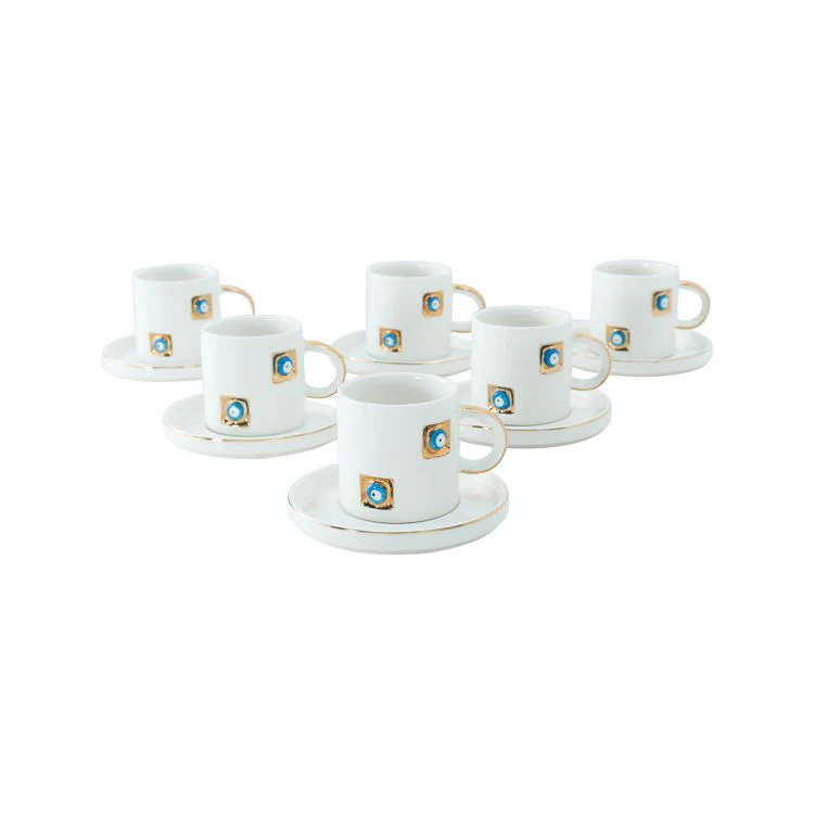 Nazar Espresso Set Yadigar | Weiß-Gold 12-teilig - Image 3